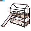 House Shape Twin Over Twin Bunk Bed with Slide - ModernLuxe - 3 of 4