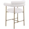 Meridian Furniture,Blake Cream Boucle Fabric / Vegan Leather Counter Stool, Set of 2 - 3 of 4