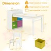 Costway Kids Art Table & Chairs Set with Paper Roll Wooden Craft Study Desk Active Play Gray/Natural - 3 of 4