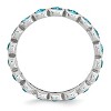Black Bow Jewelry 3.5mm Sterling Silver with Blue Crystals Stackable Band - 2 of 4