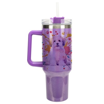 100 North Love Heart Thinking of You Always Wrap-Around 40 Oz. Stainless Steel Water Bottle Coffee Mug, Spill & Leak Resistant, Travel Tumbler with