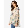 Roaman's Women's Plus Size Hi-Low Printed Lace Tunic - 4 of 4
