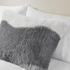 Elegant Shaggy Stripe Print Comforter Set, All Season Home Textile for Lux Bedroom Decor - 2 of 4