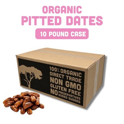 Mavuno Harvest Organic Pitted Dates Snacks, a Vegan & Gluten Free Healthy Snack with No Preservatives or Added Sugars - Bulk 10 LB PK