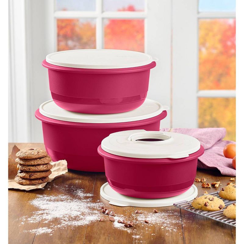 Tupperware 7pc Food Storage Ultimate Mixing Bowl Set Berry Pink, 5 of 8