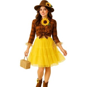 Malco Modes Women’s Halloween Petticoat Skirt – Fluffy Crinoline Slip for Witch, Vampire, and Cosplay Costumes – Yellow - 1 of 4