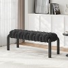 Christopher Knight Home Xander Modern Teddy Braided Upholstered Bench with Metal Legs - 2 of 4
