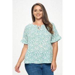WEST K Women's Luciana Ruffle Sleeve Tie Neck Blouse - 1 of 4