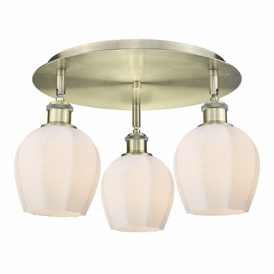 Norfolk - 3 Light Flush Mount In Industrial Style-9.38 Inches Tall and 17.5 Inches Wide
