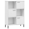vidaXL Bookcase with Metal Legs White 35.4 in.x13.8 in.x50.6 in. Solid Wood OSLO - 2 of 4