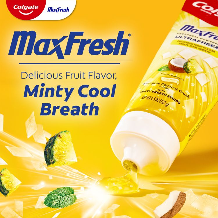 Colgate Max Fresh Anticavity Fluoride Toothpaste - Pineapple Coconut Crush with Mint - 4.5oz, 2 of 15