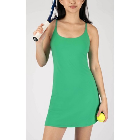 90 Degree By Reflex Womens Lux Dress With Built-in Bra And Shorts - Simply  Green - Large : Target