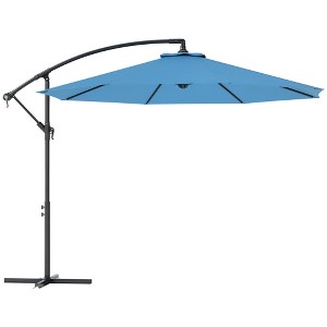 Outsunny 10' Cantilever Hanging Tilt Offset Patio Umbrella with UV & Water Fighting Material and Cross Base (Weight Not Included) - 1 of 4