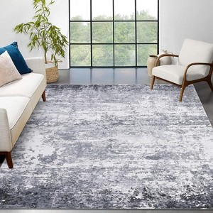 Coolmee Modern Abstract Rug Faux Wool Accent Rug Ultra Soft Non Slip Non Shedding Accent Large Rug for Living Room Bedroom Dining Room Office Home - 1 of 4