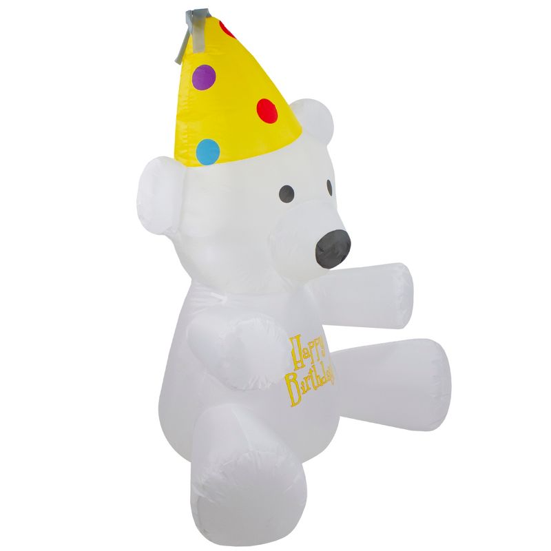Northlight 4' Inflatable Lighted Happy Birthday Bear Outdoor Decoration, 3 of 7