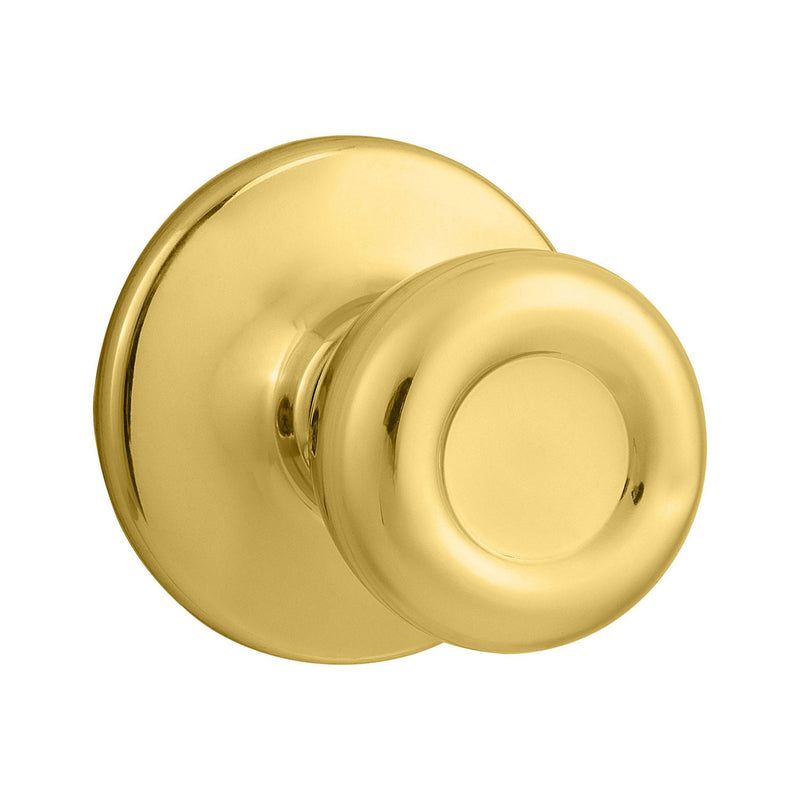 Kwikset Tylo Polished Brass Passage Door Knob Right or Left Handed, 3 of 6