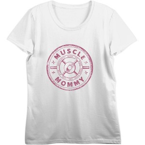 Muscle Mommy Weight Plate Women's Crew Neck Short Sleeve Top - 1 of 3