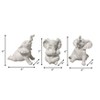 Sagebrook Home Set of 3 Yoga Elephant Figurines - Classic Polyresin Sculpture of Yoga Posed Eleplants - Home, Office, Yoga - 3 of 4