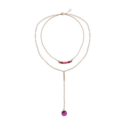 Isaac Mizrahi New York Gold Tone And Enamel Y Necklace : Target