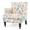 Vynxaria Contemporary Club Chair Button-Tufted Diamond Stitch, Nailhead Accents, Turned Birch Wood Legs, 28"W×31.75"D×35"H - 2 of 4