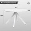 NicBex 47" Mid Century Modern Round Dining Table,Kitchen Table with hick Wood Top & Sturdy Metal Base,Dining Room Table for Kitchen,Living Room - 3 of 4