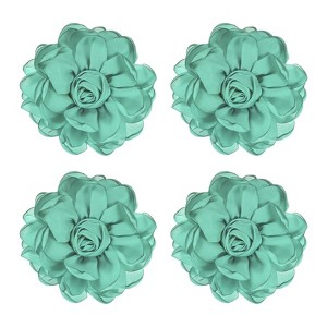 Unique Bargains Alloy Satin Fabric Big Rose Flower Dainty Brooches 4 Pcs - 1 of 4