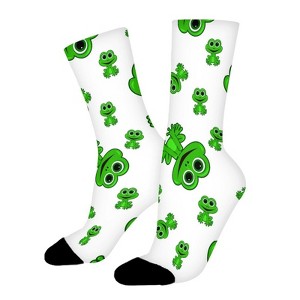Geen Frog Women Printed Crew Socks Funny Funky Socks Soft Polyester Novelty Gifts for Artists Men - 1 of 1