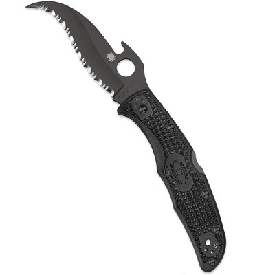 Spyderco Matriarch 2 Folding Pocket Knife with Emerson Opener | Superior Cutting Performance with the 3.57" Black VG-10 Blade with SpyderEdge, Black