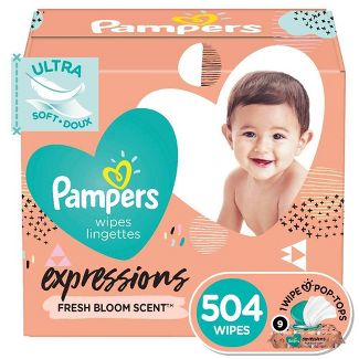 Pampers Expressions Fresh Bloom Baby Wipes 9x - 504ct