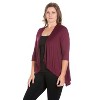 24seven Comfort Apparel Women's Plus Elbow Length Open Cardigan - 2 of 4