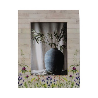 Bohemian Picture Frame - Floral Boho Design, Wood & Polyresin - Decorative Photo Frame for Home & Office Decor