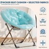 Saucer Chair, Comfy Chair Faux Fur Lounge Moon Chair with Folding Metal Frame, Oversized Plush Foldable Flower Accent Seat - 3 of 4