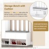 Sapphtopaz Versatile Hall Tree with 2 Drawers&Open Storage Rack,Shoe Bench with Cushion&Pegboard,Coat Rack with 4 Hooks for Entryway,Hallway - 3 of 4