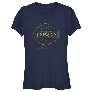 Juniors Womens Hogwarts Legacy Small Art Deco Logo T-Shirt - 1 of 4