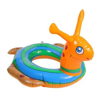 Swimline 24" Snail Inflatable Children's 1-Person Swimming Pool Ring Tube Pool Float - Orange/Blue