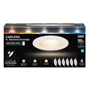 Feit Electric White 4 in. W LED Canless Recessed Downlight 9 W Model #LEDR4XT/6WYCA/6 - 1 of 1