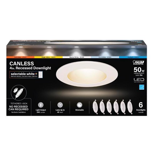 Feit Electric White 4 in. W LED Canless Recessed Downlight 9 W Model #LEDR4XT/6WYCA/6 - image 1 of 1