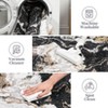 EcoSummer Washable Rugs 96"x120" Abstract Area Rug, Low Pile Marble Pattern Soft Accent Carpet, Non-Slip Foldable Floor Mats for Home Office, Black - 3 of 4