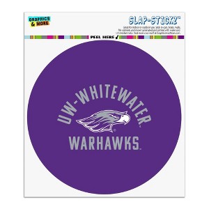 UW Whitewater Warhawks Logo Automotive Car Window Locker Circle Bumper Sticker - 1 of 4