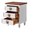 Hrinhom 18.9"W Nightstand,Vintage Farmhouse End Table,Accent Table with 3 Drawers - 2 of 4