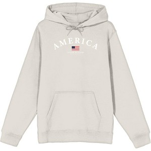 Americana America Flag Adult Long Sleeve Hoodie - 1 of 2