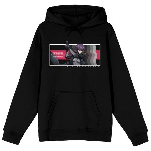 Ghost In The Shell Motoko Kusanagi Striking Pose Adult Black Long Sleeve Hooded Sweatshirt - 1 of 4