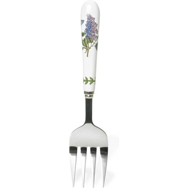 Portmeirion Botanic Garden Serving Fork, 9 Inch Stainless Steel Serving Fork with Porcelain Handle, Garden Lilac Motif, 2 of 5