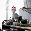 NAYSAYE Party Decoration and Accessories Fabric Pumpkin Figurine for Holiday Halloween Tabletop and Home Decor, Black and White, 7"*7"*7.5" - 4 of 4