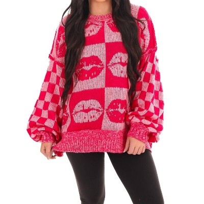 Women's So Kiss Me Oversized Sweater - Fantastic Fawn : Target