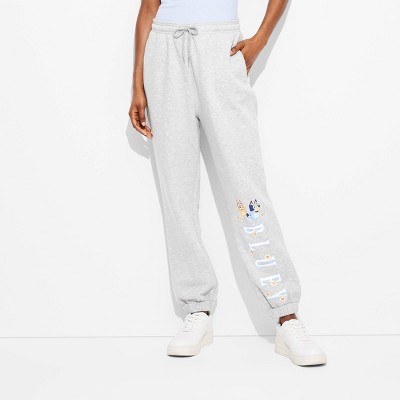 Women's Bluey Flowers Graphic Joggers - Gray