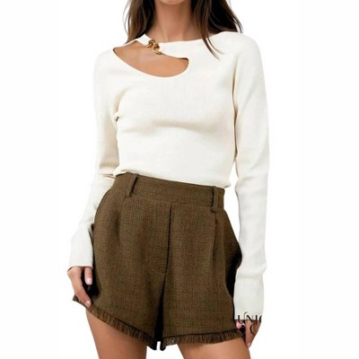 Women's Amanda Chain Closure Ribbed Knit Top - WHITEROOM+CACTUS