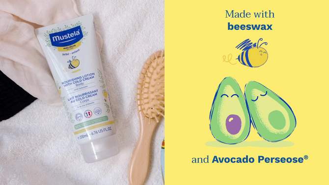 Mustela Nourishing Baby Body Lotion Moisturizing Baby Cream for Dry Skin -  6.76 fl oz, 2 of 8, play video