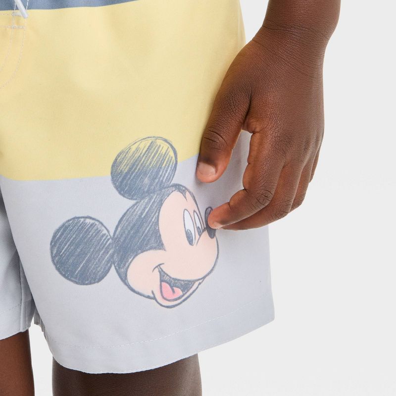 Toddler Boys' Disney Mickey Mouse Colorblock Swim Shorts - Gray, 2 of 4