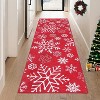 Christmas Door Mat Snowflake Welcome Rug, Washable Non-Slip Bathroom Mat, Festive Indoor Front Door Carpet for Bedroom, Entryway, or Kitchen - 2 of 4